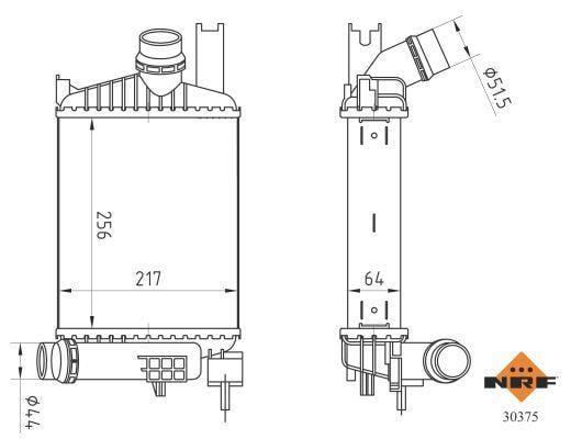 Radiador de admisión, intercooler NRF B.V. ref. 30375