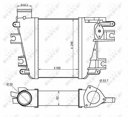 Intercooler, échangeur (Refroidisseur d'air) NRF B.V. ref. 30384