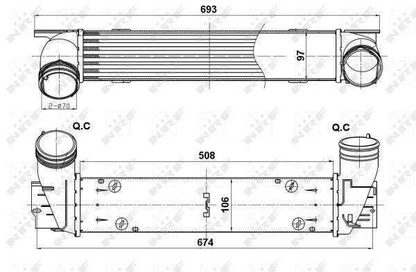 Radiador de admisión, intercooler NRF B.V. ref. 30385