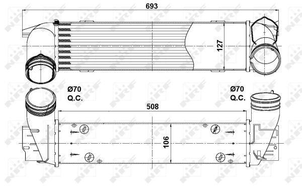 Radiador de admisión, intercooler NRF B.V. ref. 30386