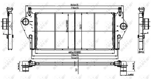 Radiador de admisión, intercooler NRF B.V. ref. 30432
