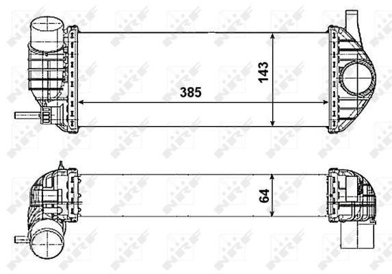 Intercooler, échangeur (Refroidisseur d'air) NRF B.V. ref. 30467