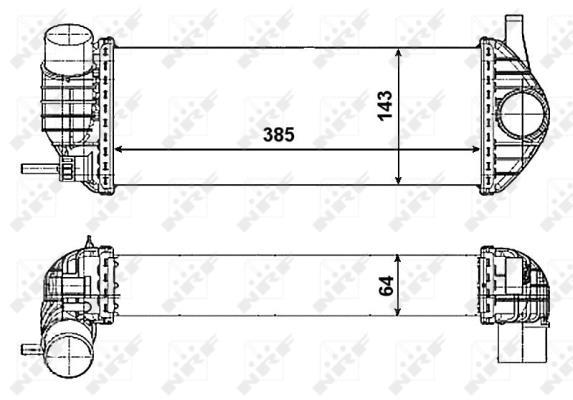 Intercooler, échangeur (Refroidisseur d'air) NRF B.V. ref. 30467