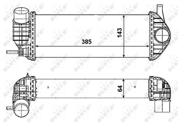 Intercooler, échangeur (Refroidisseur d'air) NRF B.V. ref. 30468
