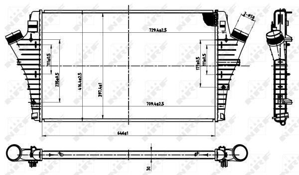 Intercooler, échangeur (Refroidisseur d'air) NRF B.V. ref. 30475