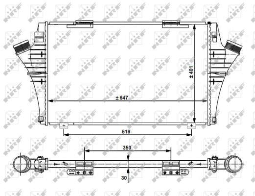 Intercooler, échangeur (Refroidisseur d'air) NRF B.V. ref. 30480