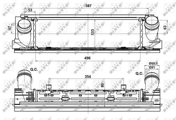 Radiador de admisión, intercooler NRF B.V. ref. 30482
