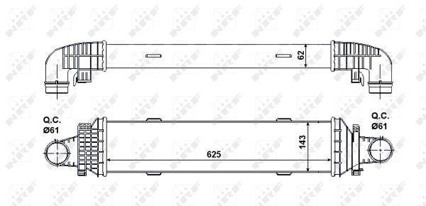 Radiador de admisión, intercooler NRF B.V. ref. 30504