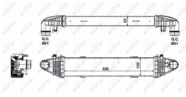 Radiador de admisión, intercooler NRF B.V. ref. 30506