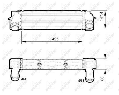 Radiador de admisión, intercooler NRF B.V. ref. 30524