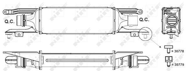 Radiador de admisión, intercooler NRF B.V. ref. 30778