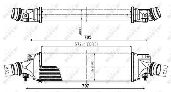 Radiador de admisión, intercooler NRF B.V. ref. 30780