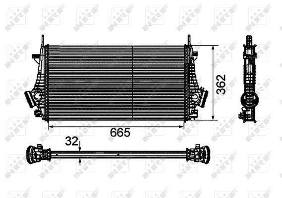 Radiador de admisión, intercooler NRF B.V. ref. 30796