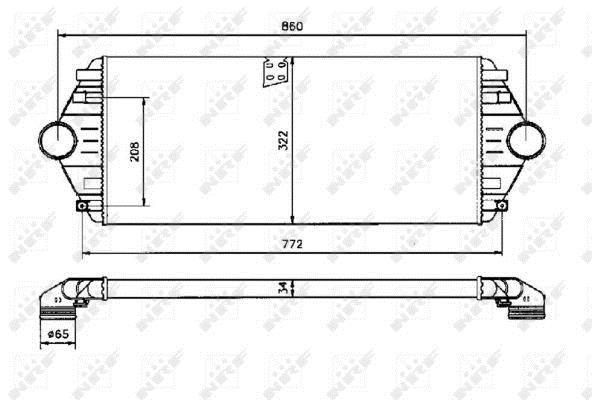 Radiador de admisión, intercooler NRF B.V. ref. 30803