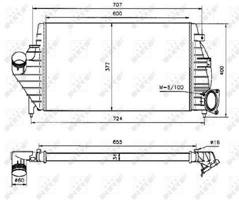 Radiador de admisión, intercooler NRF B.V. ref. 30818