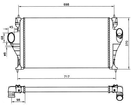 Intercooler, échangeur (Refroidisseur d'air) NRF B.V. 30828