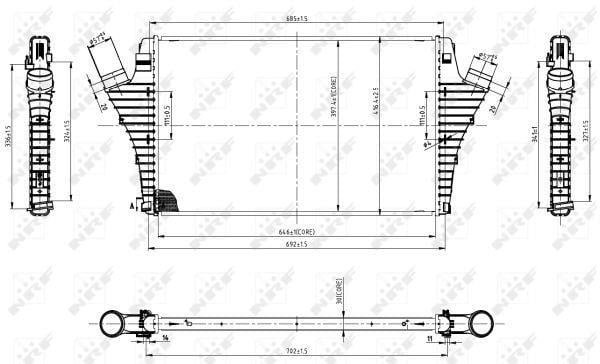 Radiador de admisión, intercooler NRF B.V. ref. 30858