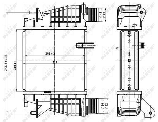 Radiador de admisión, intercooler NRF B.V. ref. 30866