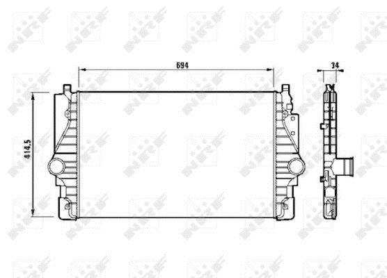 Intercooler, échangeur (Refroidisseur d'air) NRF B.V. ref. 30873