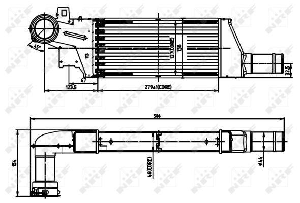 Intercooler, échangeur (Refroidisseur d'air) NRF B.V. ref. 30903