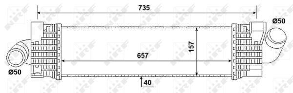 Intercooler, échangeur (Refroidisseur d'air) NRF B.V. ref. 30906
