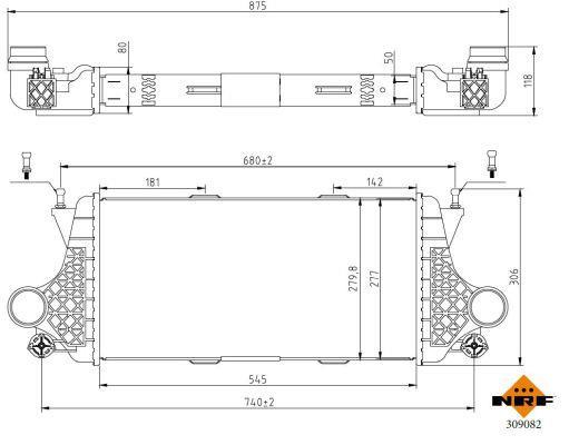 Radiador de admisión, intercooler NRF B.V. ref. 309082