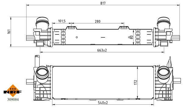 Radiador de admisión, intercooler NRF B.V. ref. 309084