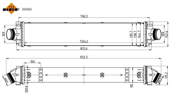 Radiador de admisión, intercooler NRF B.V. ref. 309085