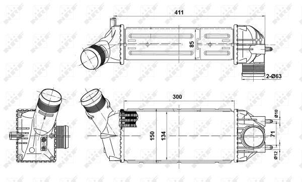 Radiador de admisión, intercooler NRF B.V. ref. 30908