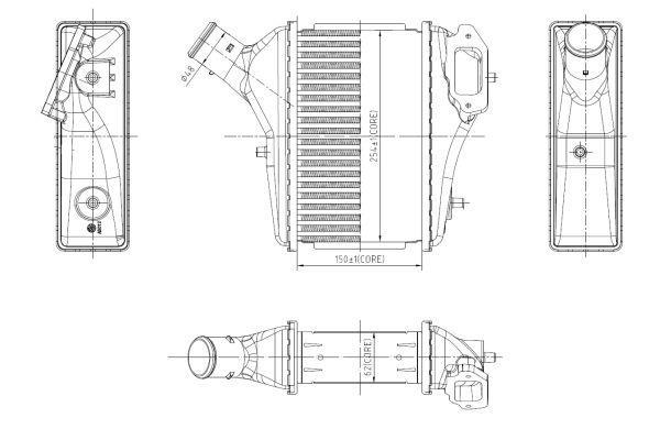 Intercooler, échangeur (Refroidisseur d'air) NRF B.V. ref. 309091