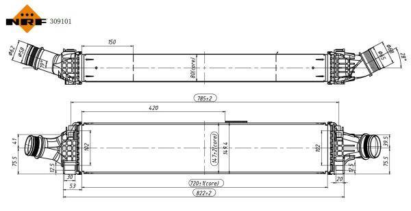 Radiador de admisión, intercooler NRF B.V. ref. 309101