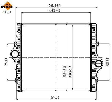 Radiador de admisión, intercooler NRF B.V. ref. 309108
