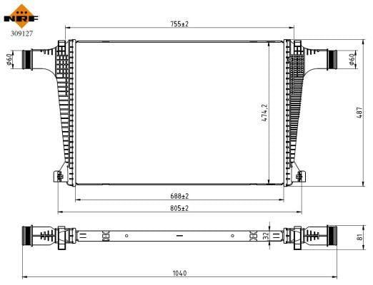 Radiador de admisión, intercooler NRF B.V. ref. 309127
