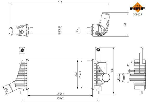 Radiador de admisión, intercooler NRF B.V. ref. 309129