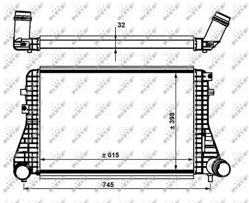 Radiador de admisión, intercooler NRF B.V. ref. 30915