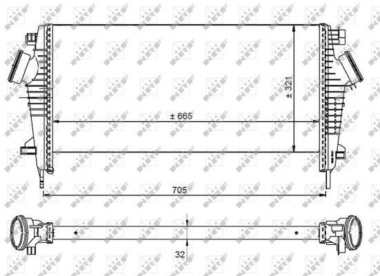 Radiador de admisión, intercooler NRF B.V. ref. 30917