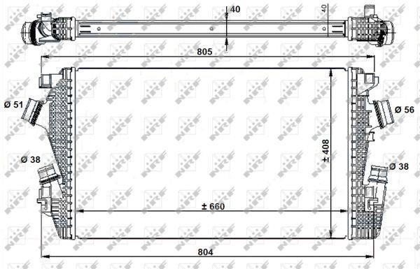 Radiador de admisión, intercooler NRF B.V. ref. 30934