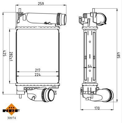 Radiador de admisión, intercooler NRF B.V. ref. 30974