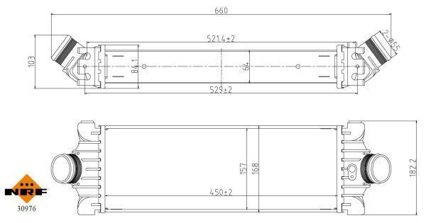 Intercooler, échangeur (Refroidisseur d'air) NRF B.V. ref. 30976