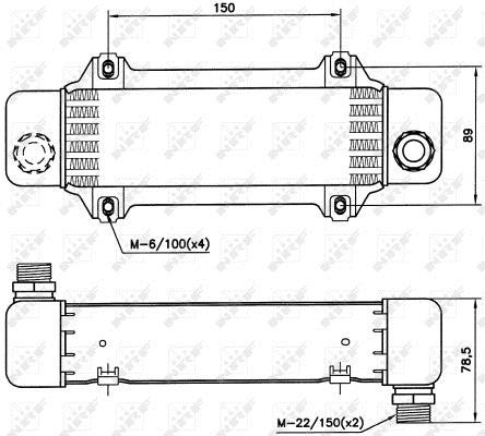 Radiador de aceite, aceite motor NRF B.V. ref. 31006