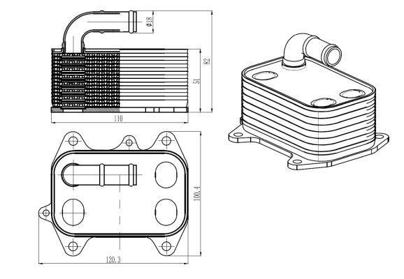 Radiateur d'huile moteur (Refroidisseur d'huile moteur) NRF B.V. ref. 31837