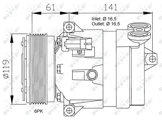 Compresor, aire acondicionado NRF B.V. ref. 32021