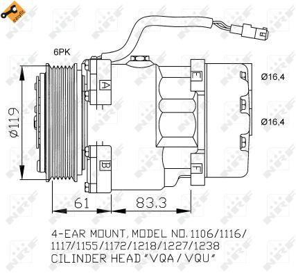 Compresseur, climatisation NRF B.V. ref. 32040