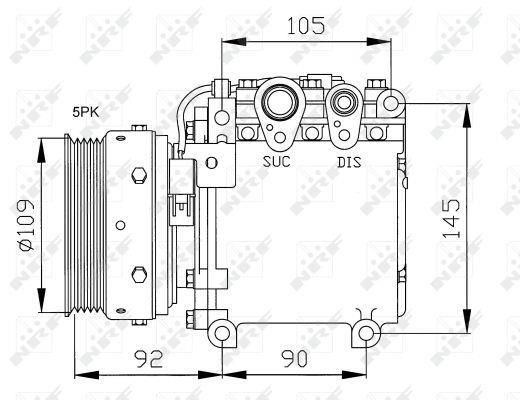 Compresseur, climatisation NRF B.V. ref. 32049