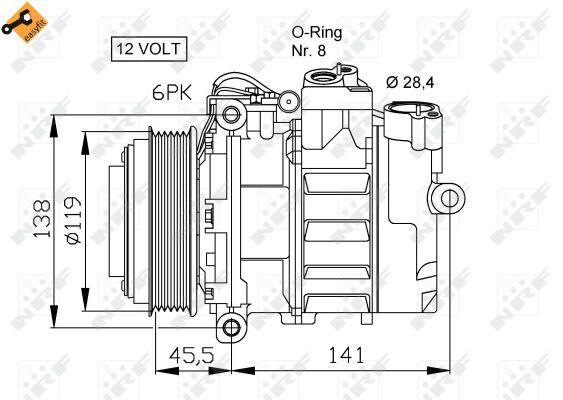 Compresseur, climatisation NRF B.V. ref. 32053
