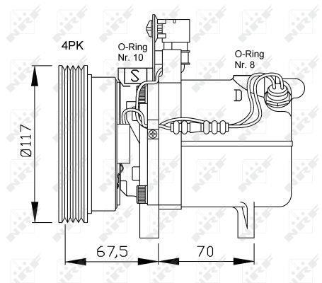 Compresseur, climatisation NRF B.V. ref. 32055