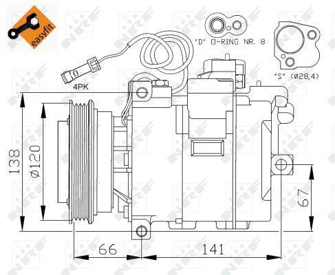 Compresseur, climatisation NRF B.V. ref. 32104