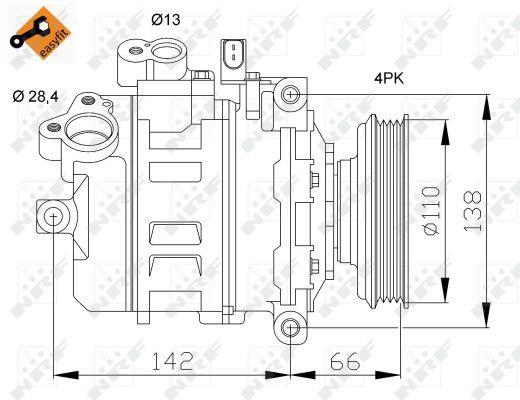 Compresseur, climatisation NRF B.V. 32106