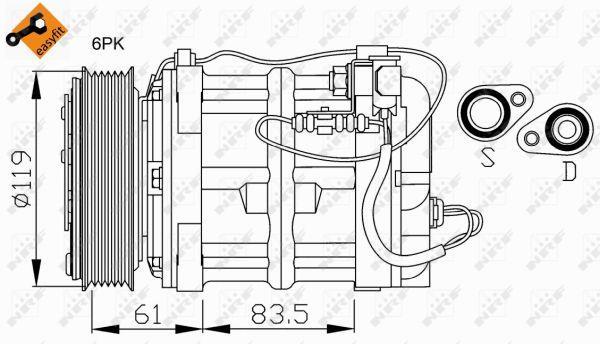 Compresseur, climatisation NRF B.V. ref. 32108