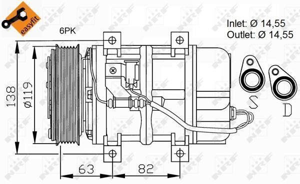 Compresseur, climatisation NRF B.V. ref. 32109